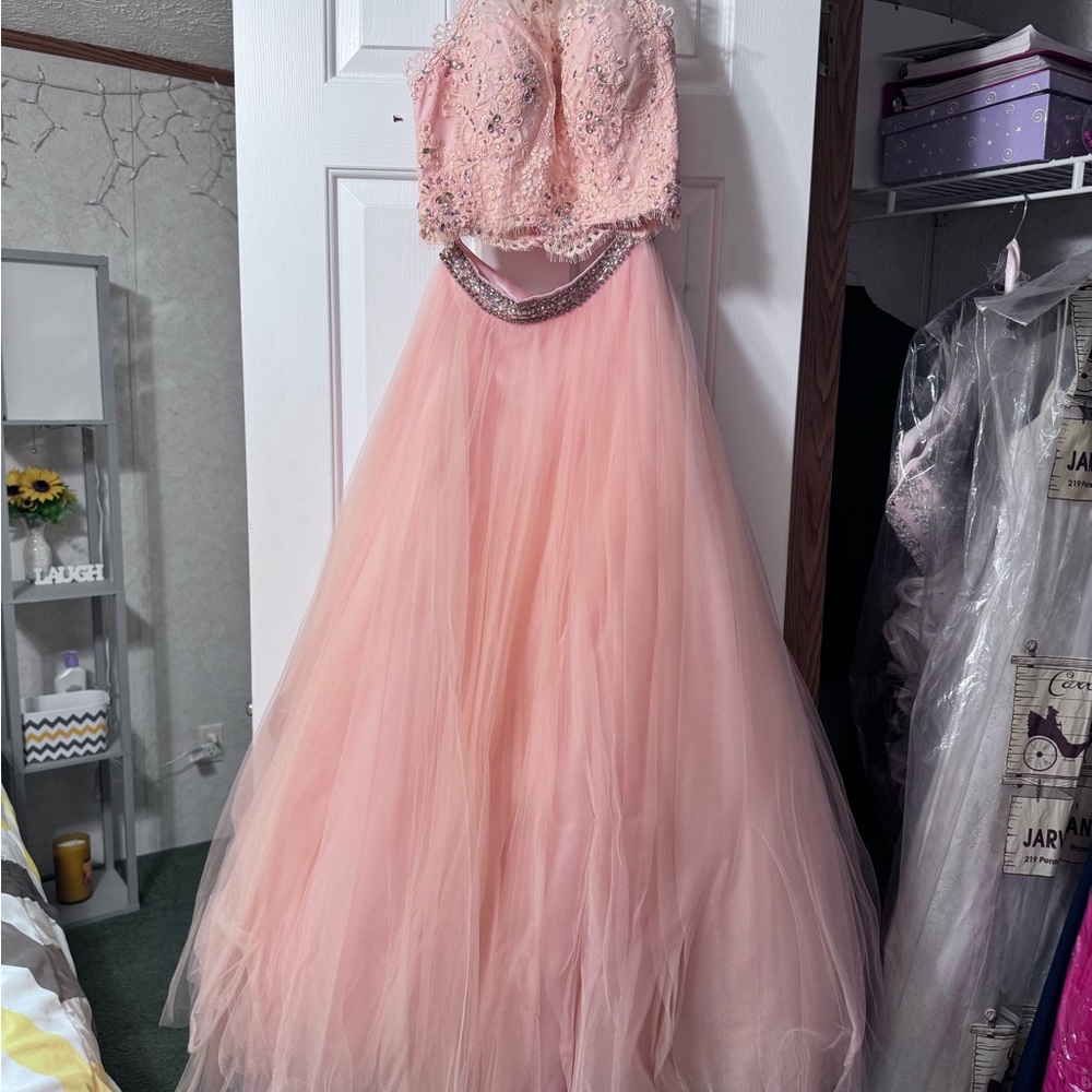 Alyce Paris Blush Embellished Gown